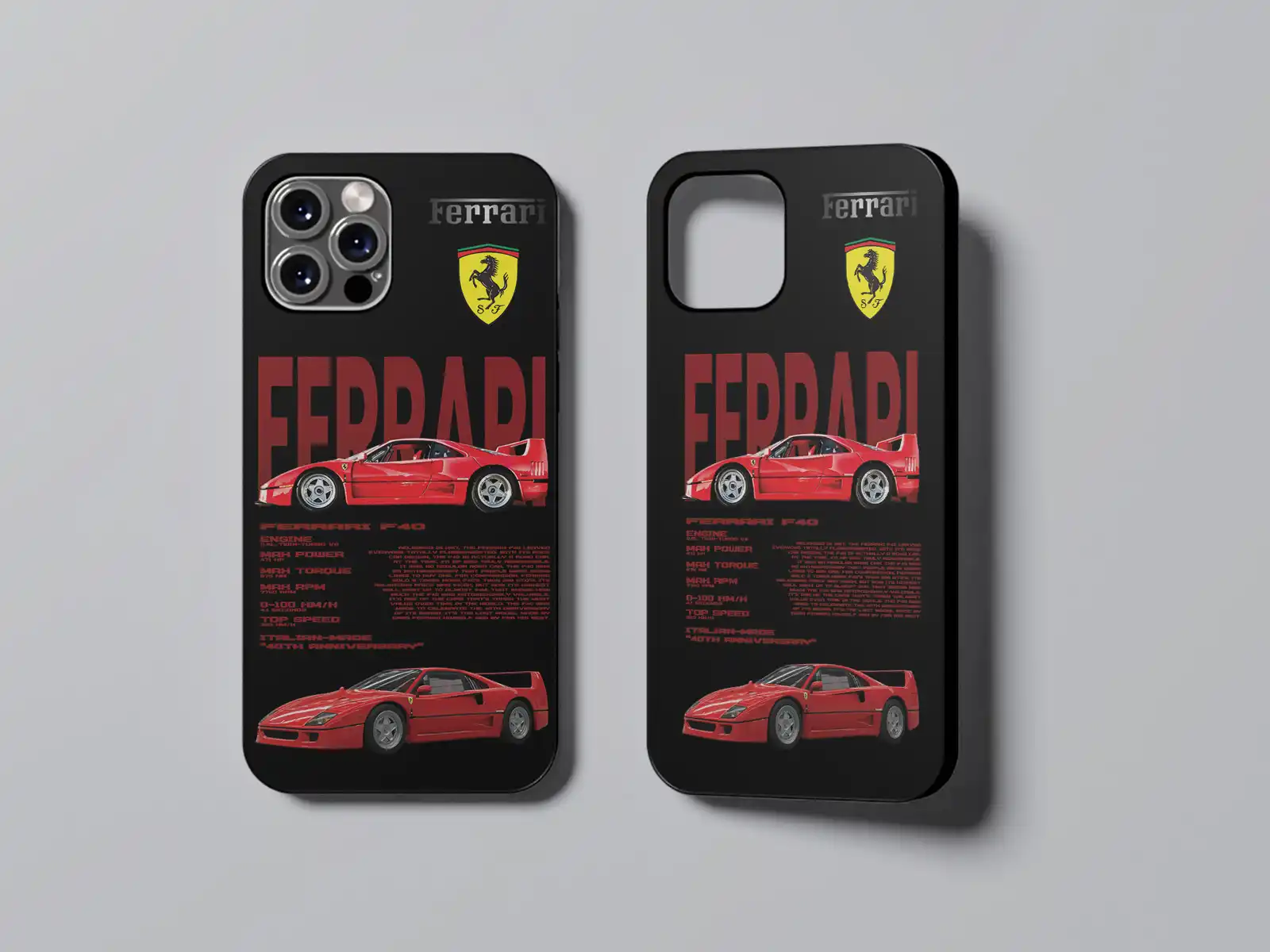 Ferrari F40 Black Smartphone Case Limited Quality Max